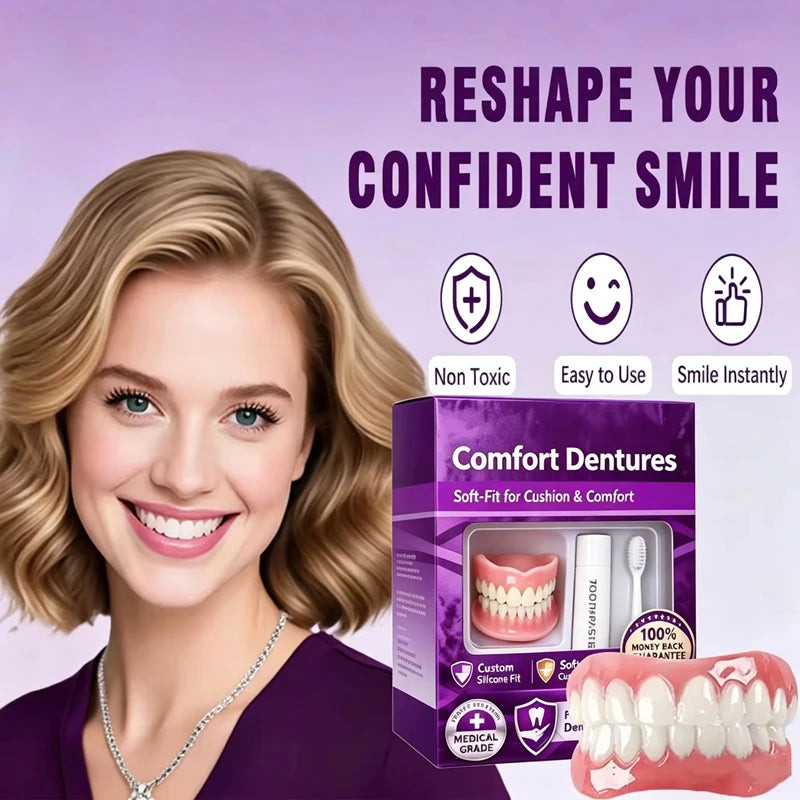 Comfortable Silicone Full Set Dentures for Instant Smile
