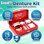 Complete Denture Care Set with Storage Case and Cleaning Tools