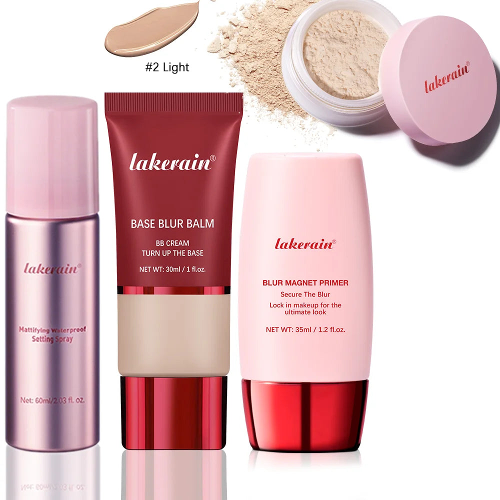 4-Piece Long-Lasting Waterproof Makeup Base and Setting Set - 30
