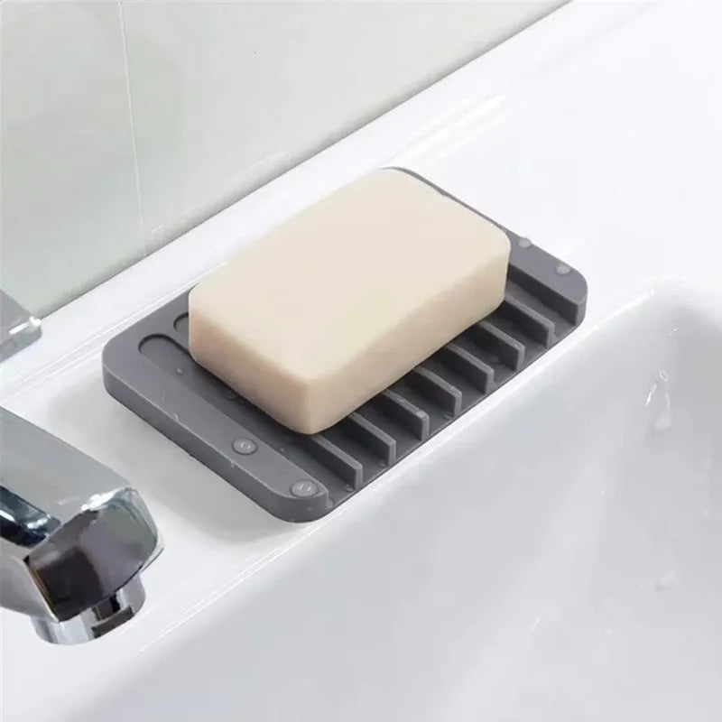 Self-Draining Silicone Soap Dish and Sponge Holder - 2