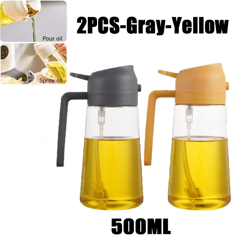 2-in-1 Kitchen Oil Spray and Pour Dispenser Bottle