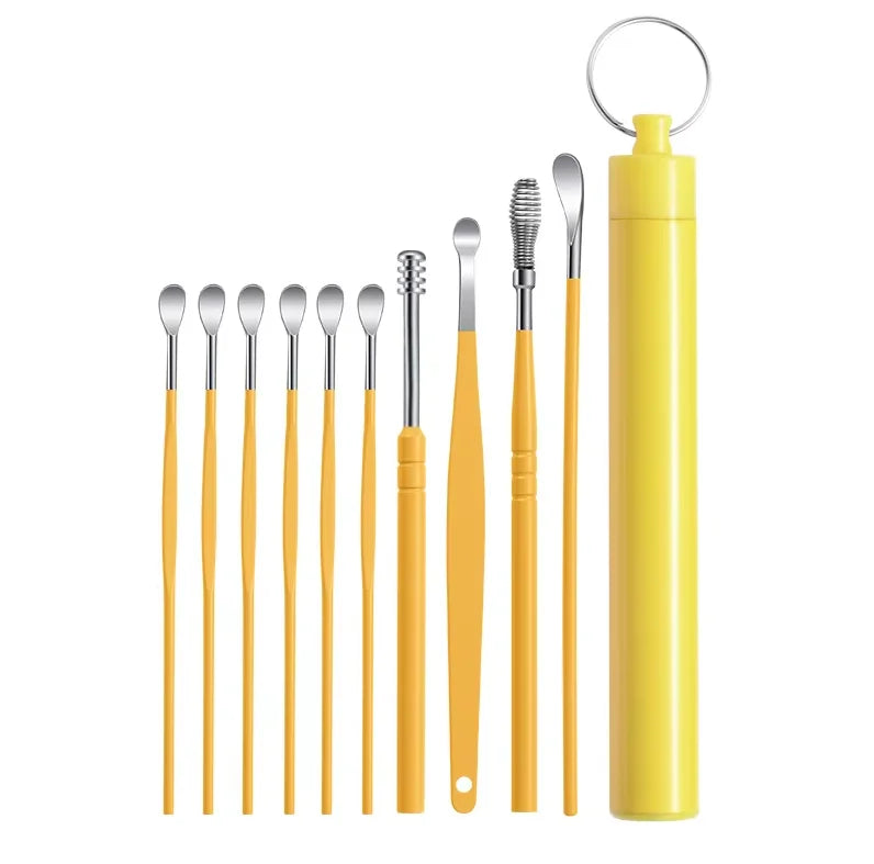 Stainless Steel Ear Wax Removal Tool Kit with Travel Case - 12