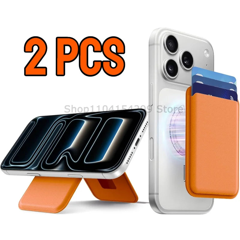 Magnetic Phone Wallet Case with Integrated Stand for MagSafe