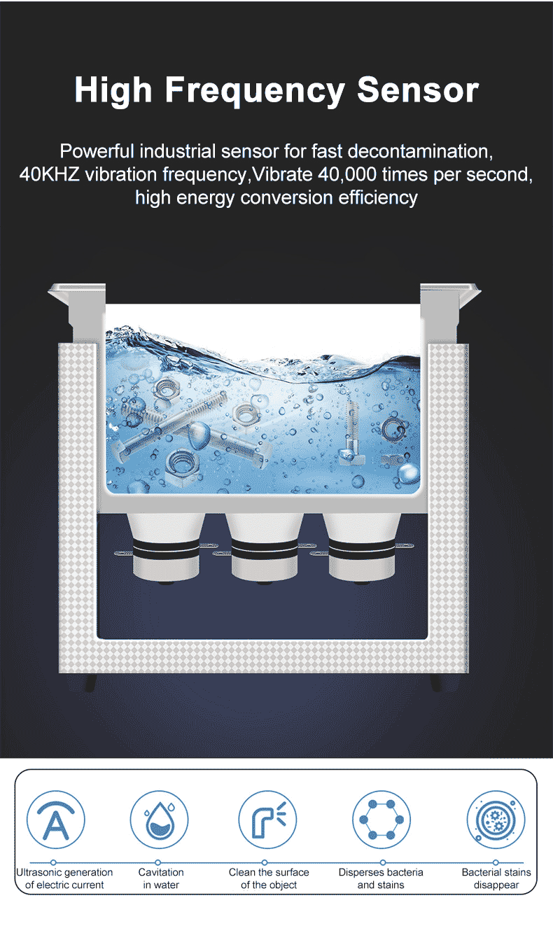 Digital Ultrasonic Cleaner for Jewelry, Watches, and Tools