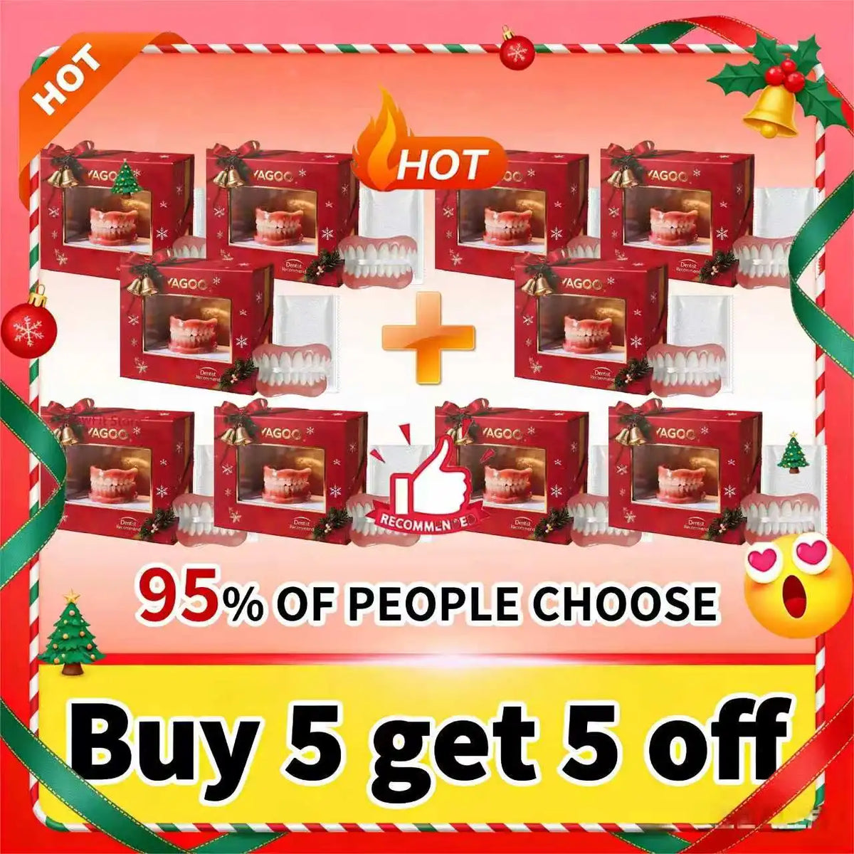 Instant Smile Cosmetic Dentures for Upper and Lower Teeth