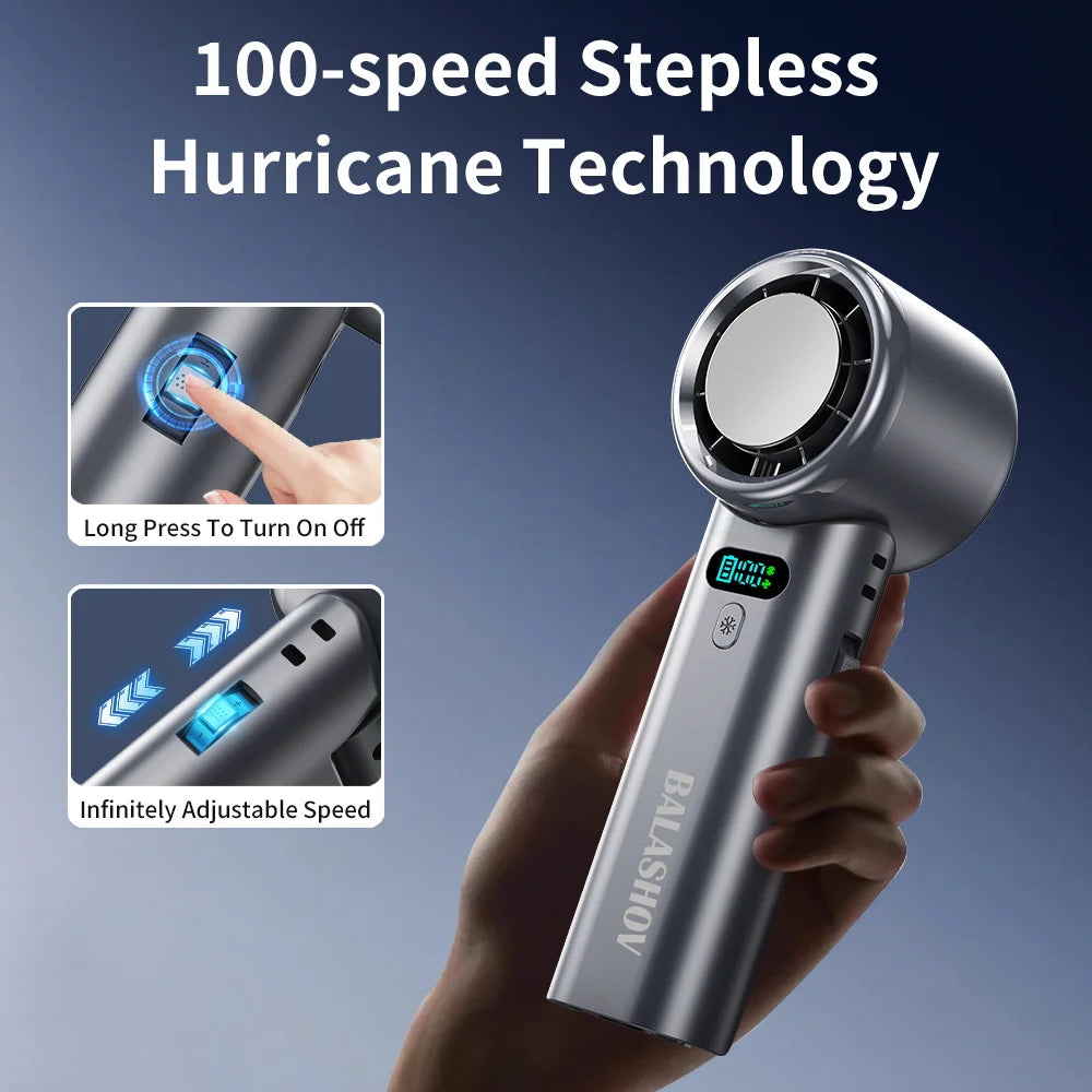 Portable Handheld Ice Cooling Fan with Adjustable Speed - 12