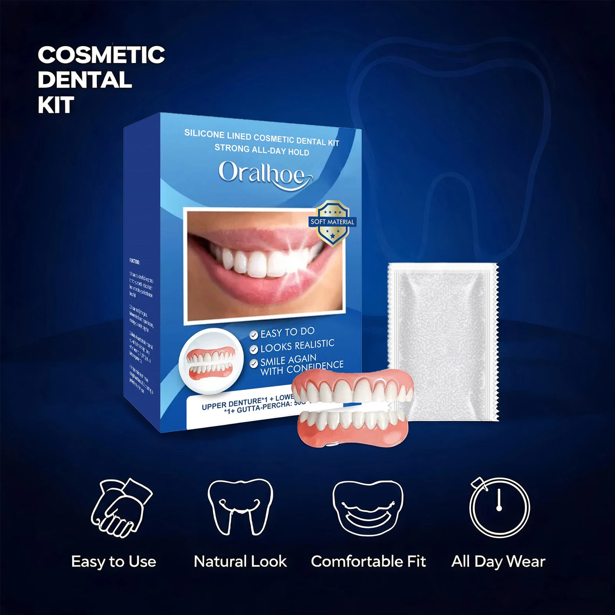 Natural Silicone Dentures for Instant Comfortable Smile