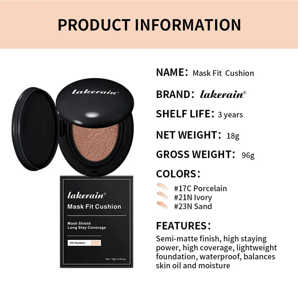 Semi-Matte Long-Lasting Cushion Foundation for Flawless Coverage