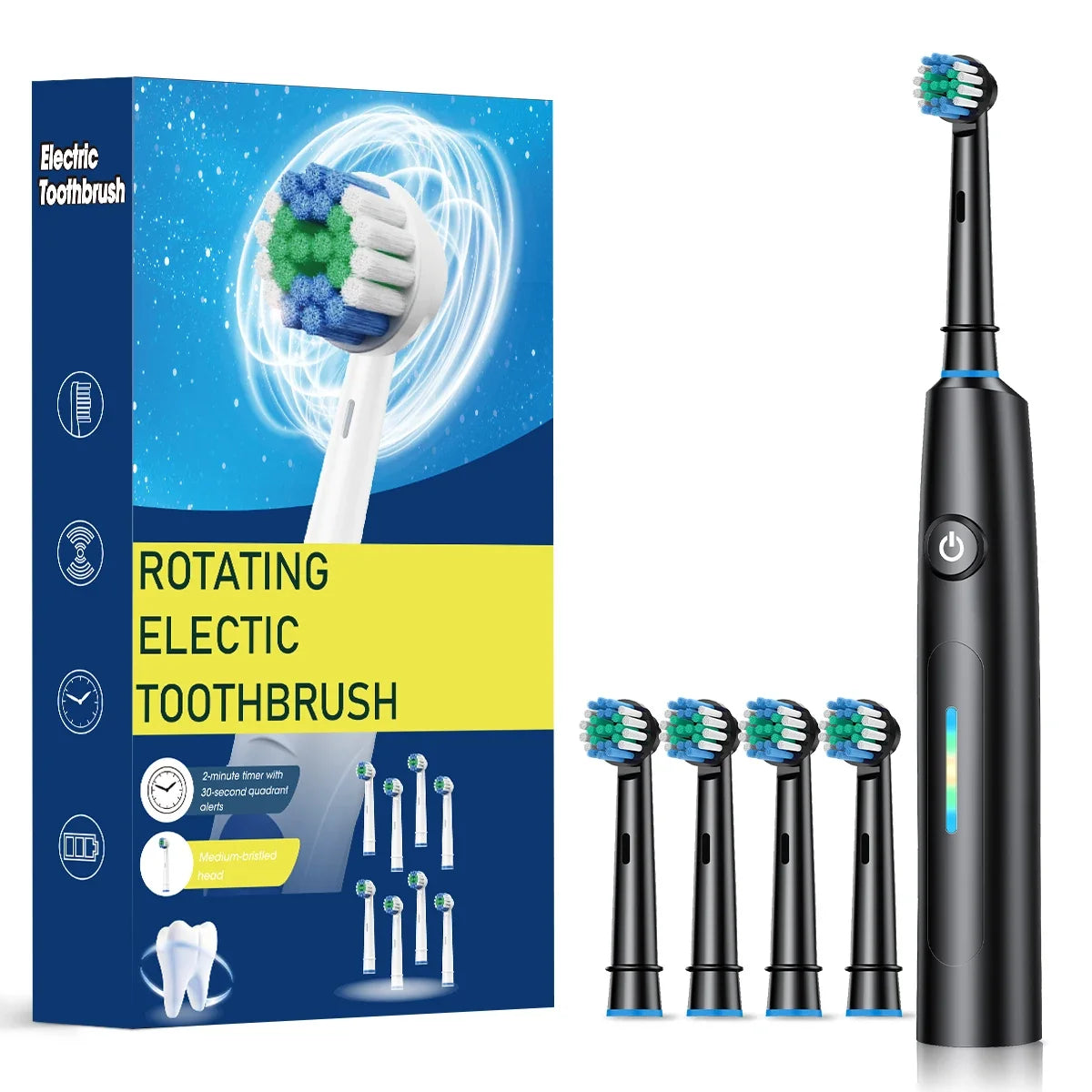 3D Rotating Rechargeable Electric Toothbrush for Adults