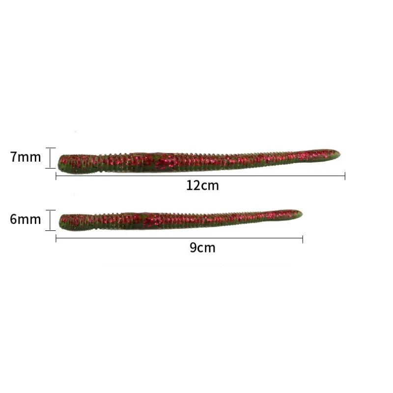 Realistic Soft Earthworm Fishing Lures 10-Pack