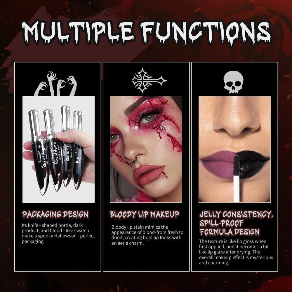 Bloody Matte Liquid Lip Stain for Halloween and Gothic Makeup