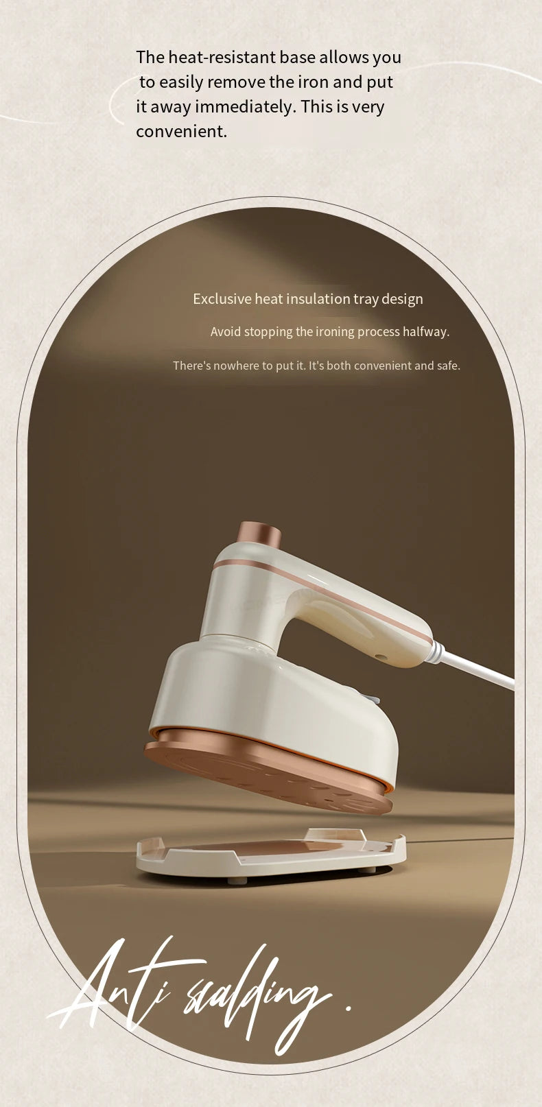 Portable Mini Rotating Electric Steam Iron for Travel
