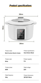 Multifunction 3.5L Non-Stick Electric Hot Pot Cooker