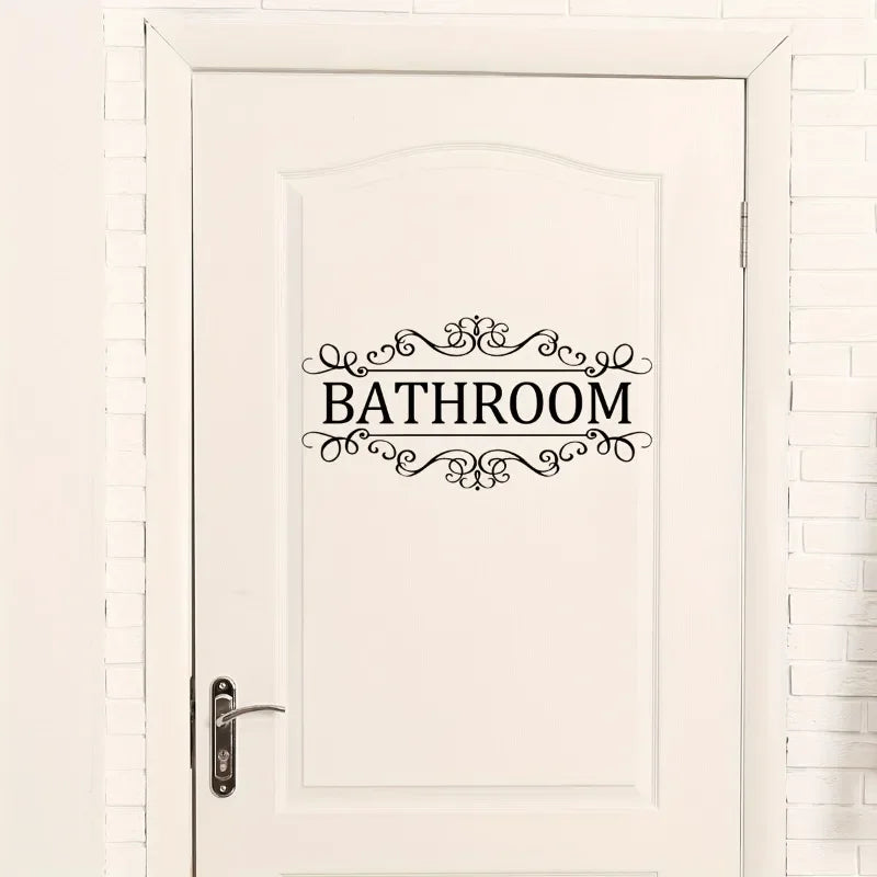 Waterproof Decorative Bathroom Door Wall Decal - 5
