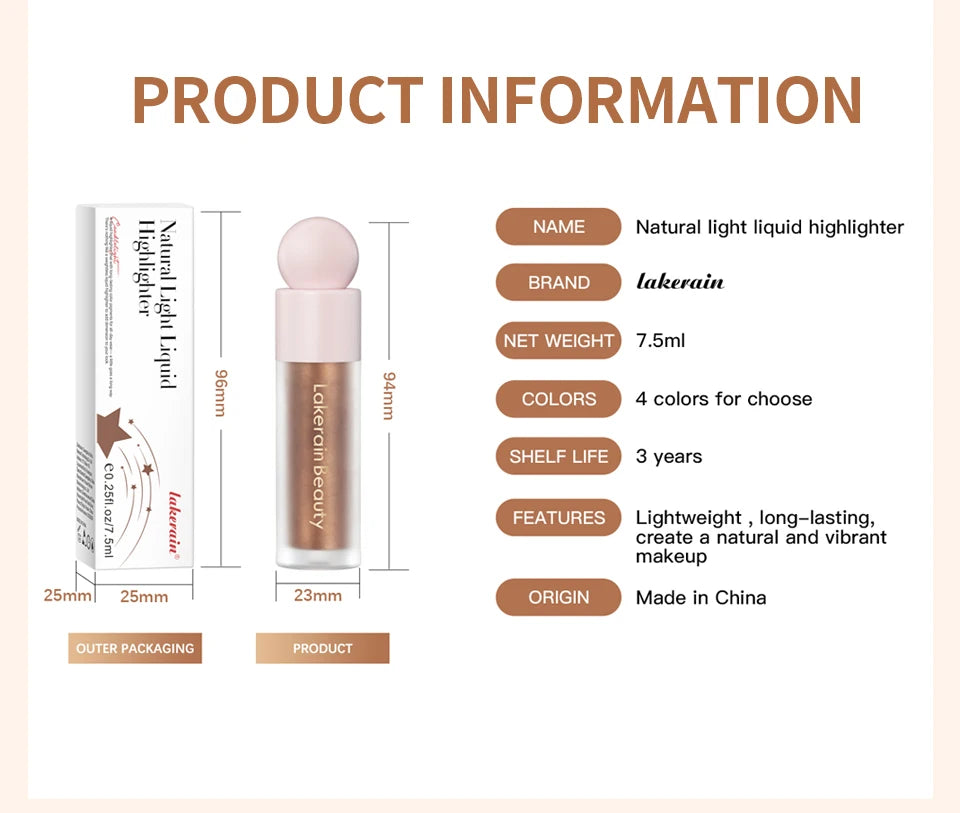 Liquid Highlighter for Radiant Glow and Natural Skin Brightening - 20