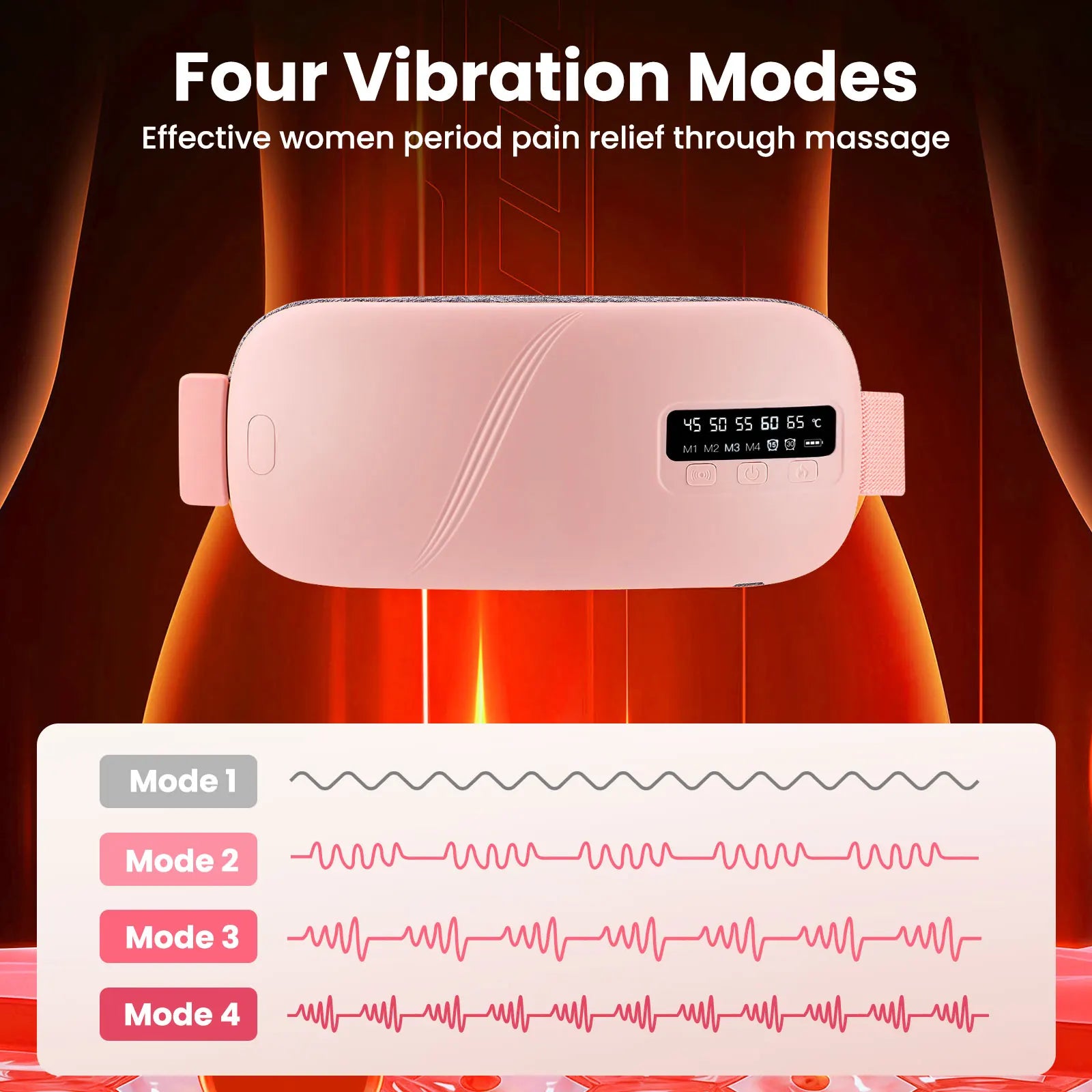 Cordless Menstrual Heating Pad with Vibration Massage - 11