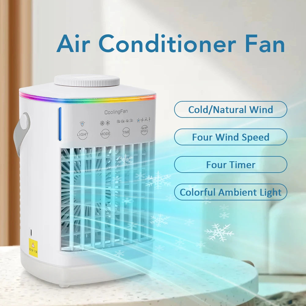 3-in-1 Portable Desktop Air Cooler and Humidifier Fan - 1