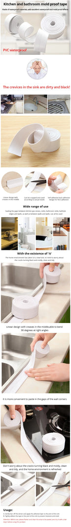 Waterproof Anti-Mildew Sealing Tape for Kitchen and Bathroom