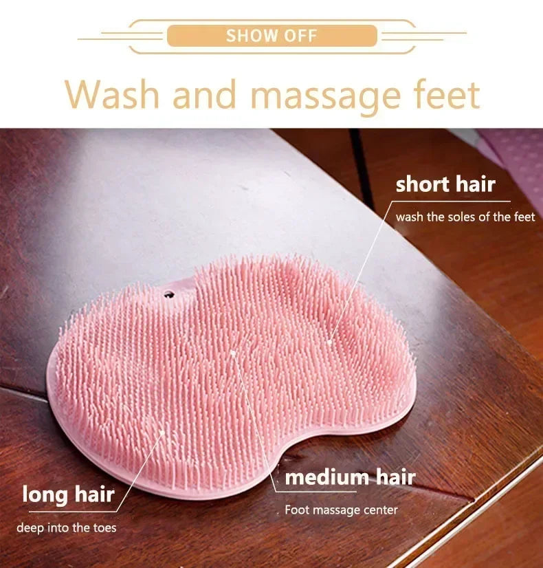 Non-Slip Silicone Shower Foot Scrubber and Massage Mat - 19