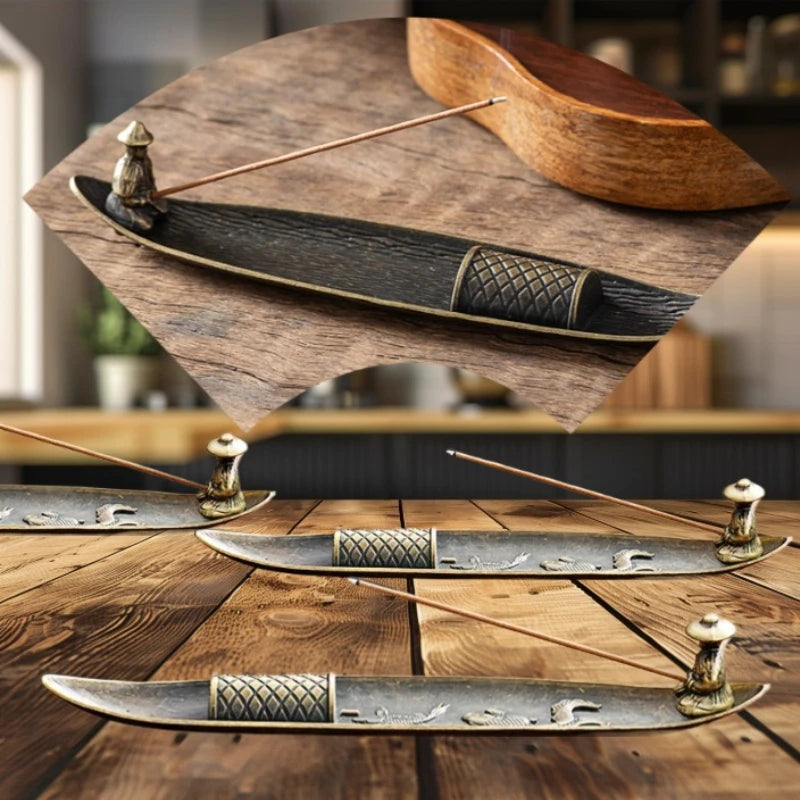 Fishing Boat Incense Stick Holder for Zen Home Decor