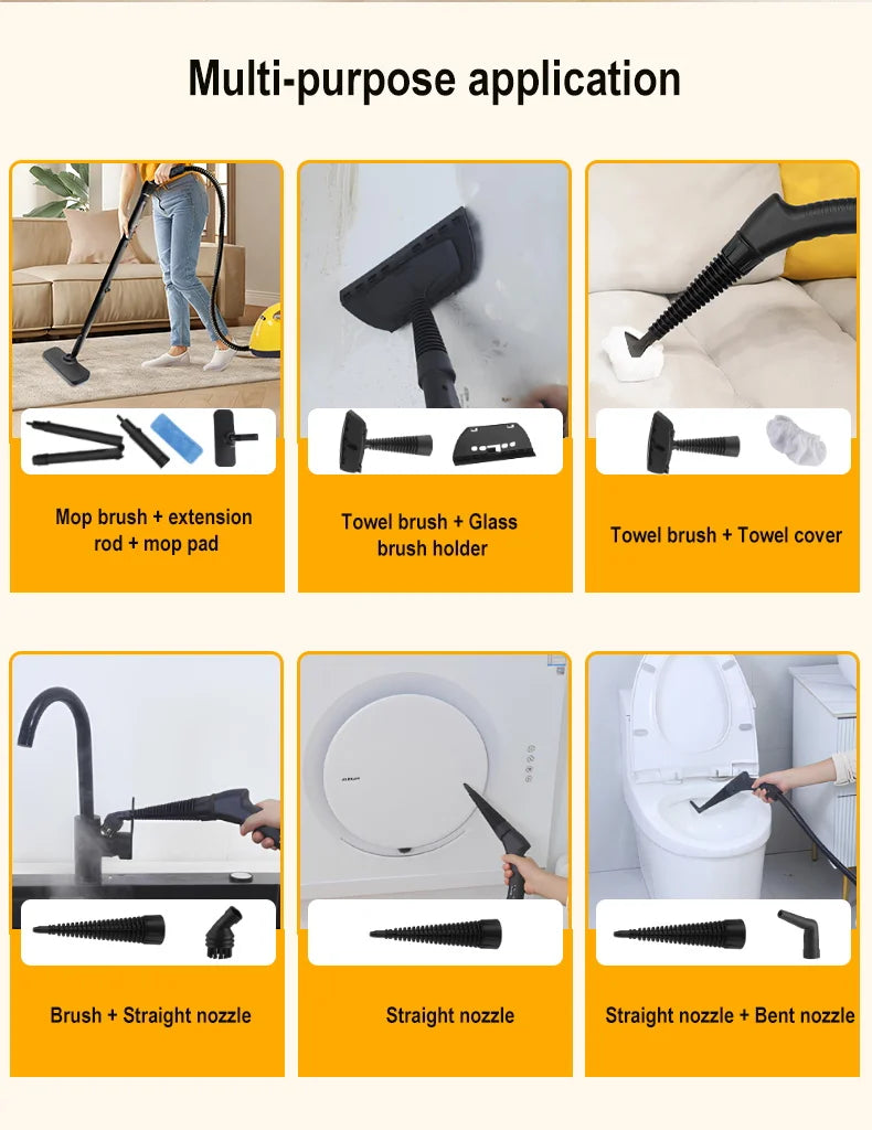 High-Temperature Steam Mop for Home and Car Cleaning - 15