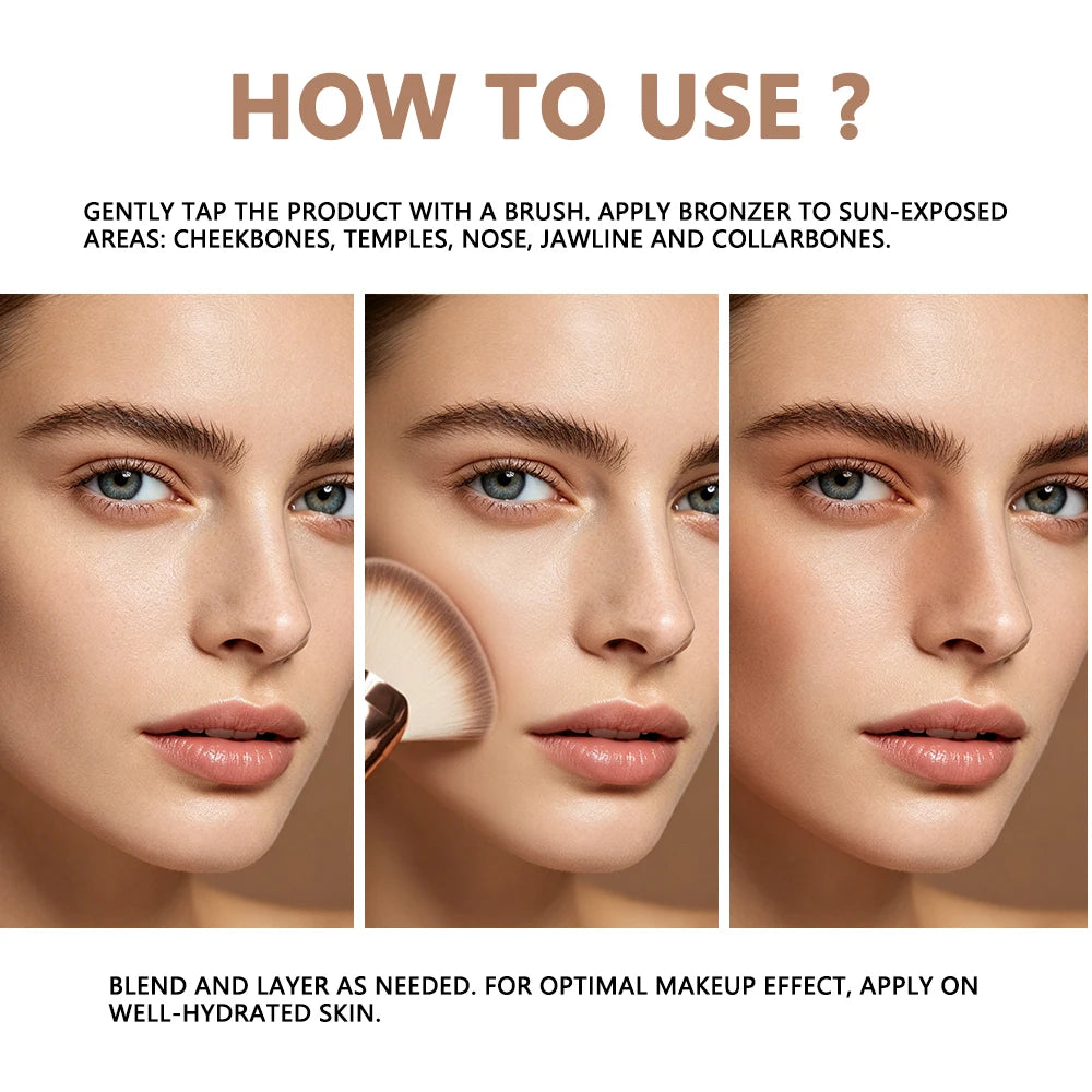 Buildable Matte Pressed Bronzer Powder for Face Contour - 12