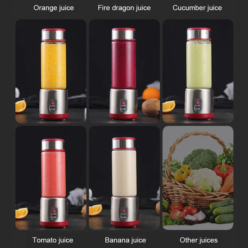 Portable Electric USB Rechargeable Fruit Juicer Blender Cup