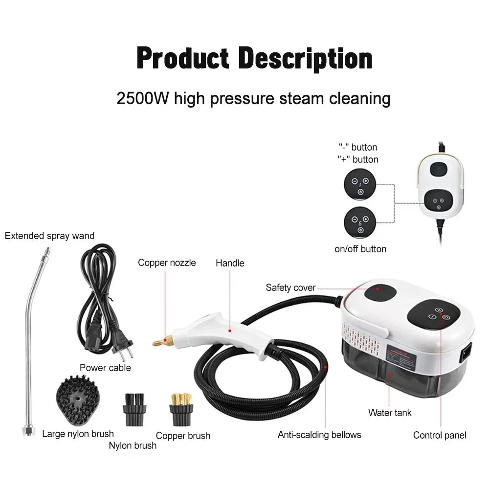 High-Pressure Portable Steam Cleaner for Home and Car - 12