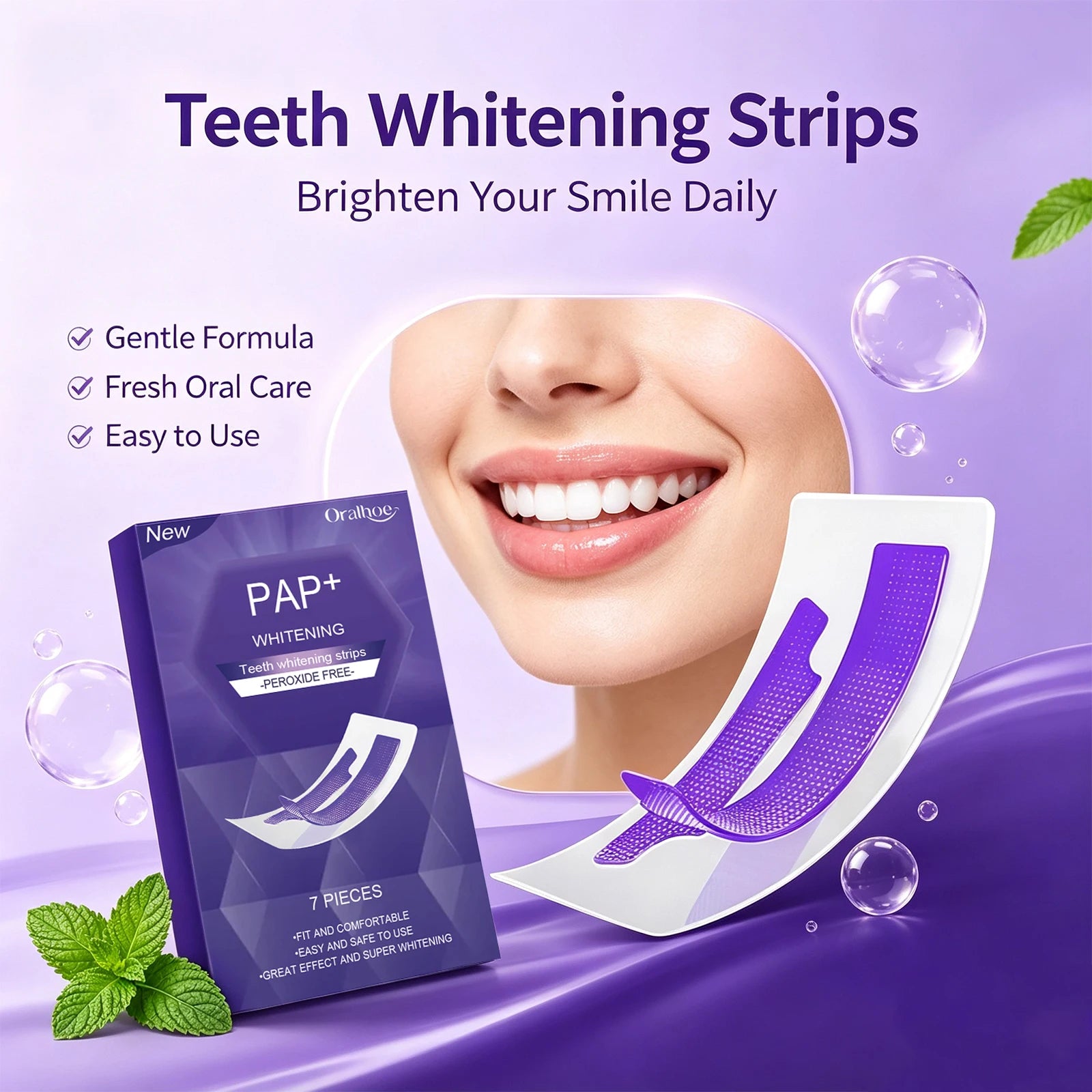 Peroxide-Free Teeth Whitening Strips for Sensitive Teeth - 2