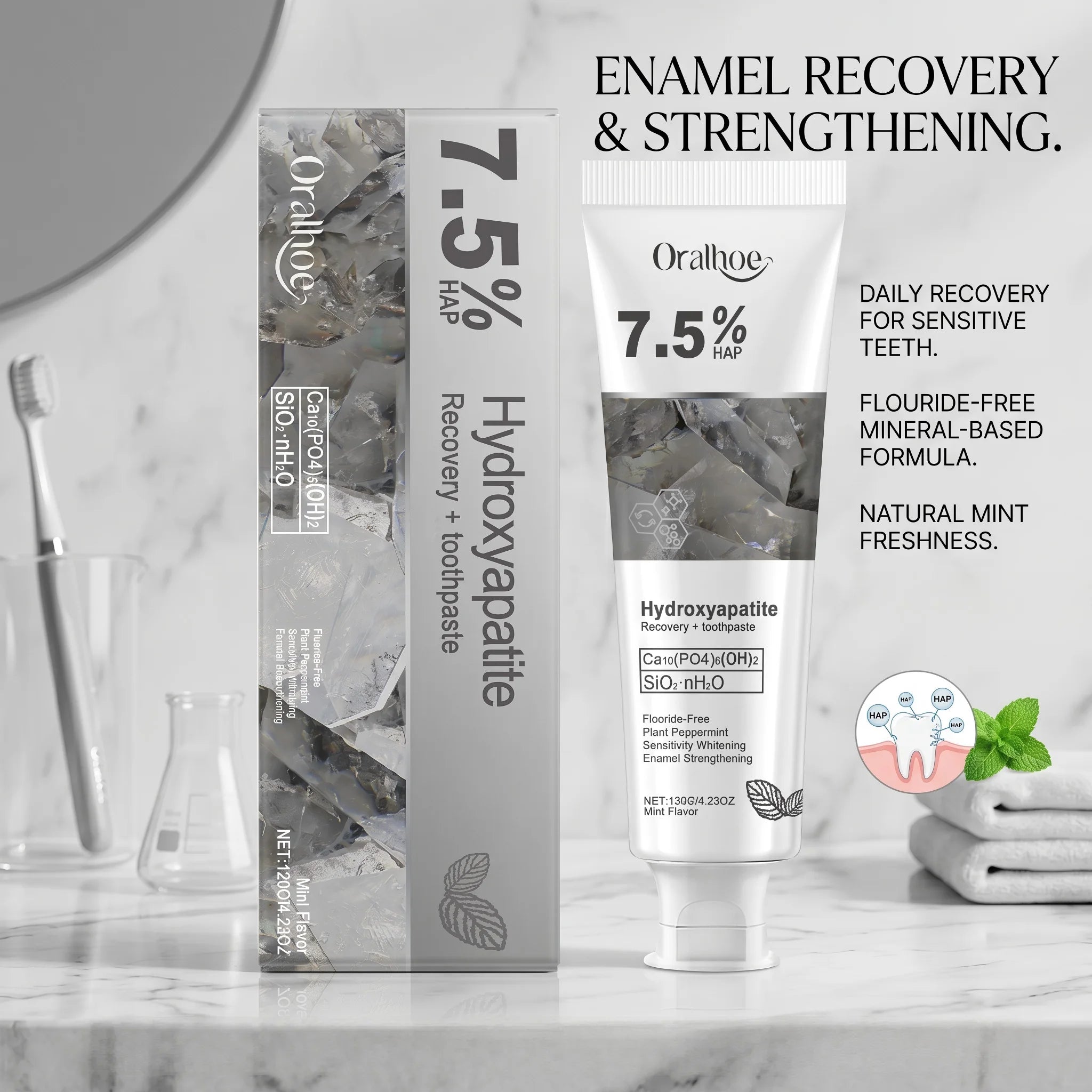 7.5% Hydroxyapatite Enamel Repair & Whitening Toothpaste - 3