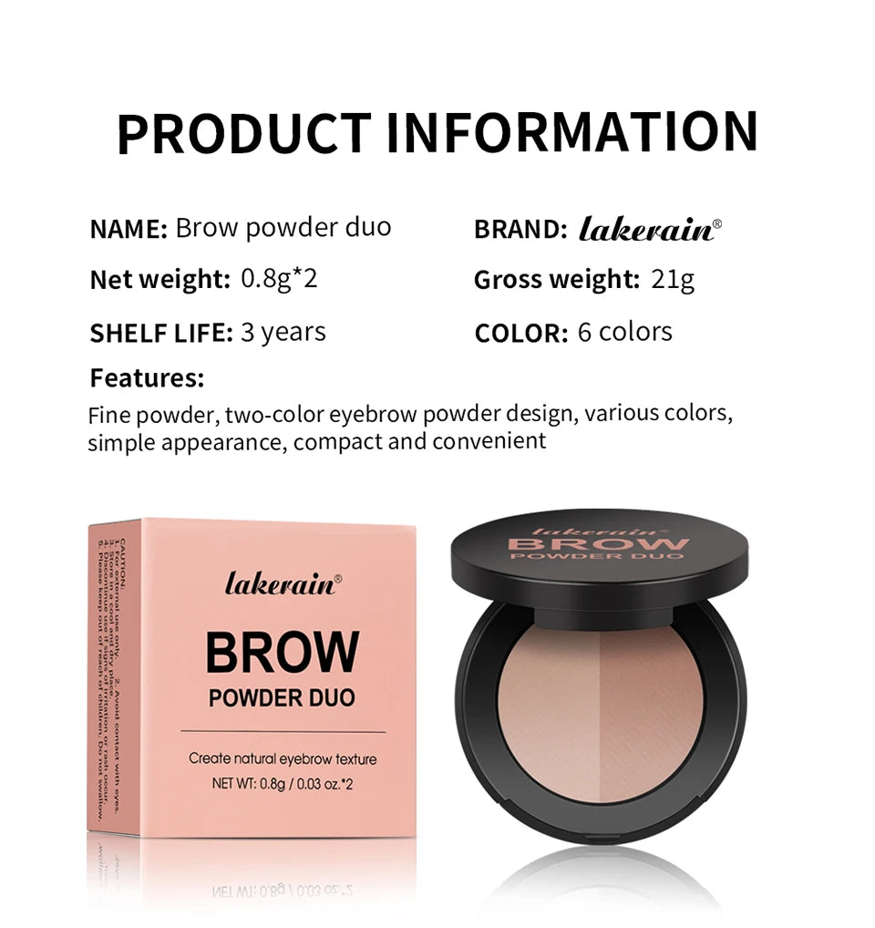Two-Tone Eyebrow Powder Duo with Applicator Brush