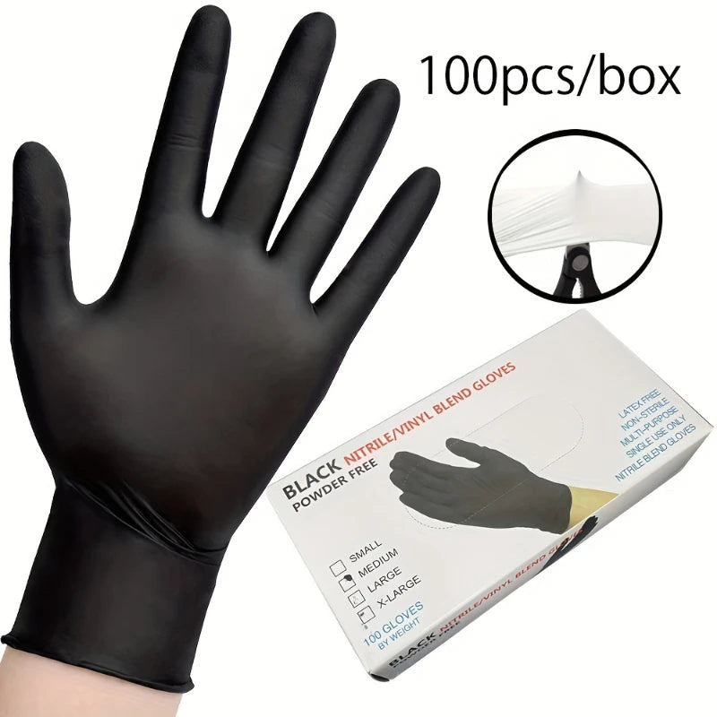 Disposable Black Nitrile Cleaning Gloves - 1