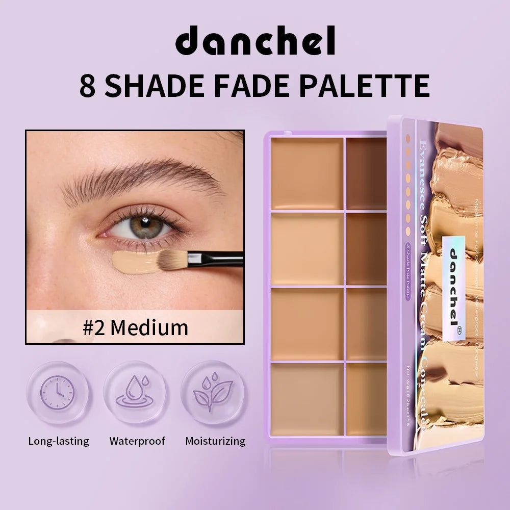 8-Shade Waterproof Full Coverage Cream Concealer Palette - 2