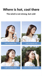 Rechargeable Handheld Turbo Fan with Ice Cooling Technology