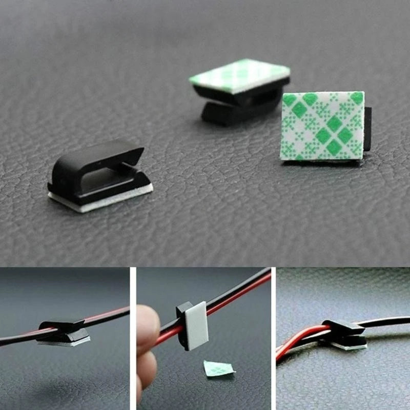 Self-Adhesive Car Wire Organizer Clips - 20 Pack - 1