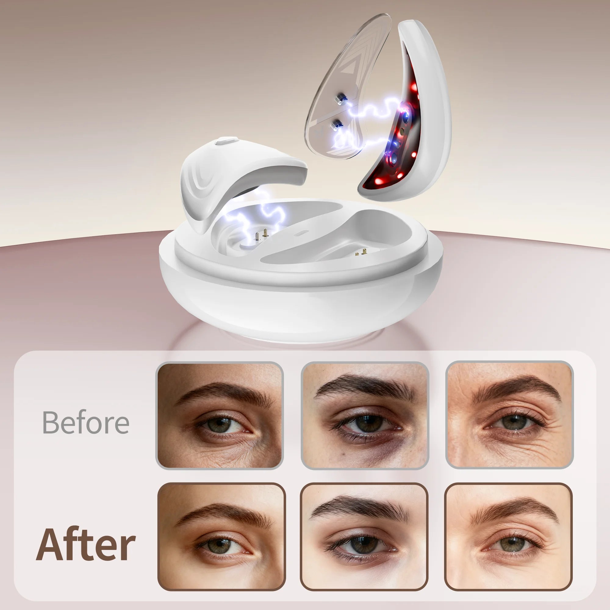 Red Light Microcurrent Under Eye Massager for Dark Circles - 4
