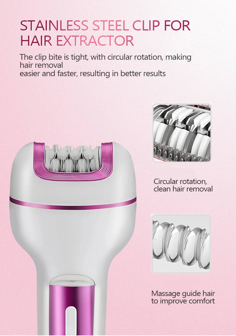 3-in-1 Rechargeable Electric Hair Remover and Shaver for Women