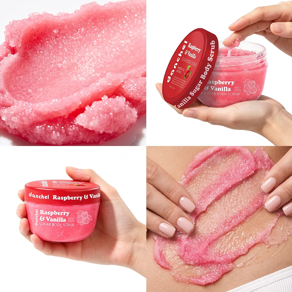 Raspberry & Vanilla Sugar Body Scrub for Smooth Exfoliated Skin