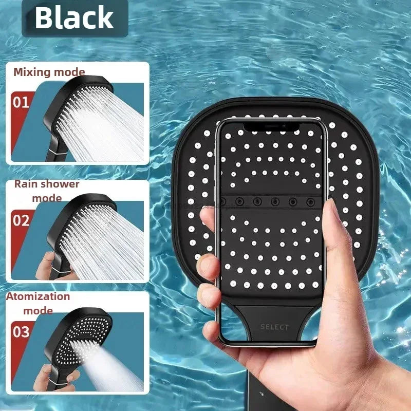 3-Mode Adjustable High-Pressure Handheld Shower Head - 17