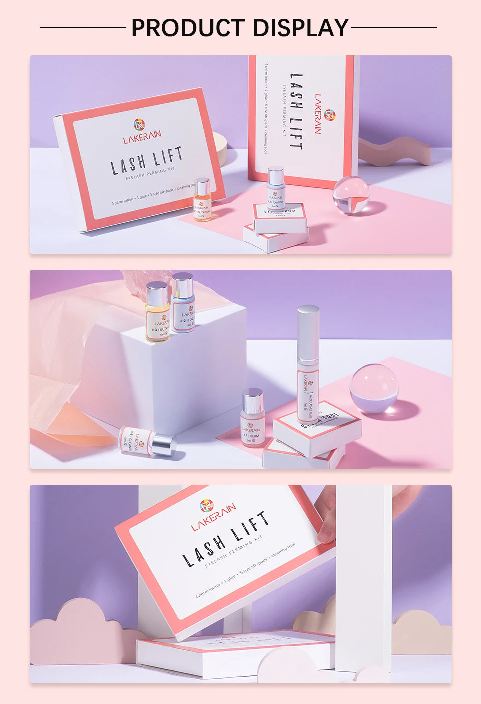Professional Semi-Permanent Eyelash Lifting and Curling Kit - 15