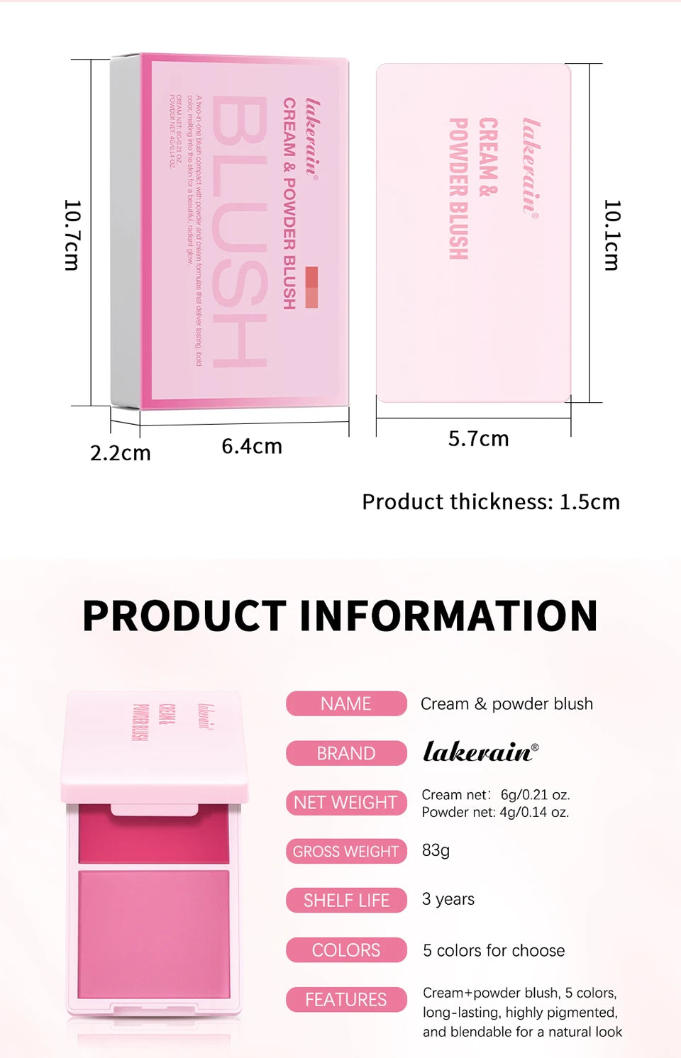 2-in-1 Cream and Powder Blush Palette for Radiant Glow
