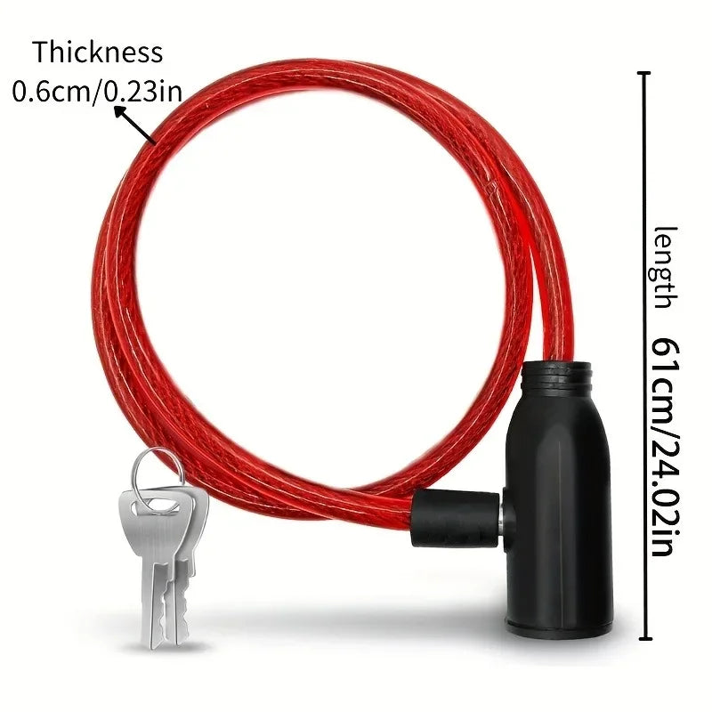Heavy Duty Anti-Theft Steel Cable Bike Lock - 6