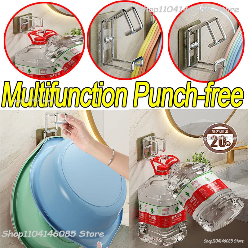 Self-Adhesive Wall-Mounted Washbasin and Storage Hook