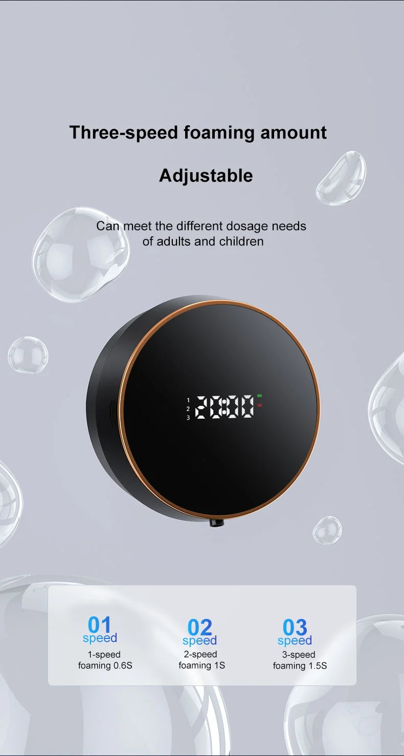 Automatic Touchless Foam Soap Dispenser with Temperature Display
