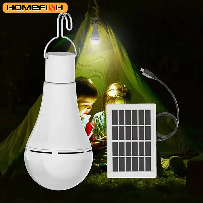 Portable Solar Powered LED Hanging Light for Camping and Emergency - 1
