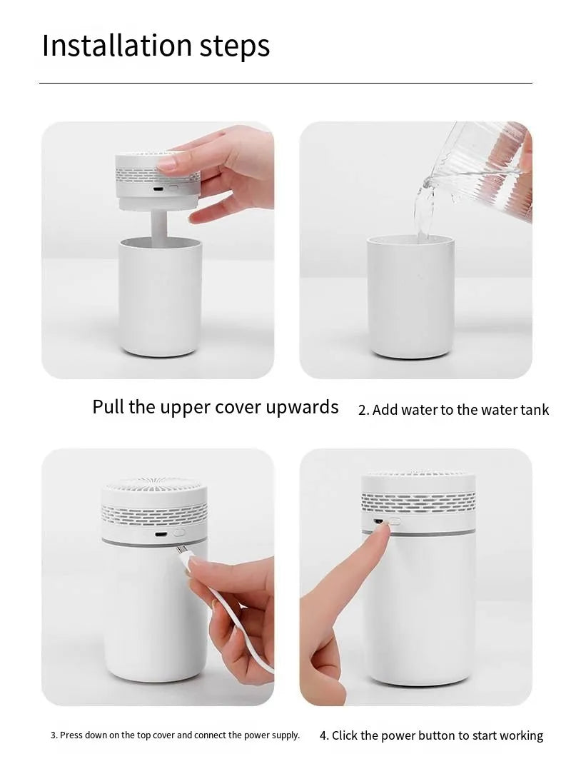 Portable Mini LED Car and Desk Humidifier - 17