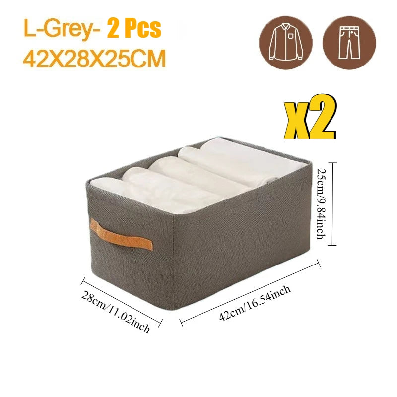 Foldable Fabric Clothing and Closet Organizer Storage Box