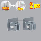 Self-Adhesive Wall Mounted Mop and Broom Organizer Holder