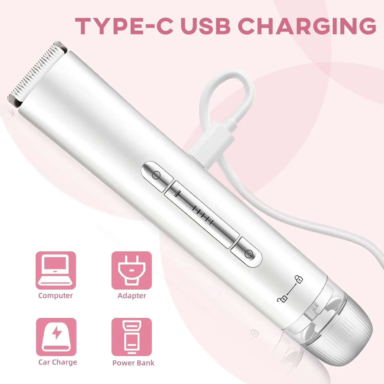 2-in-1 Waterproof Electric Bikini and Body Hair Trimmer for Women - 6