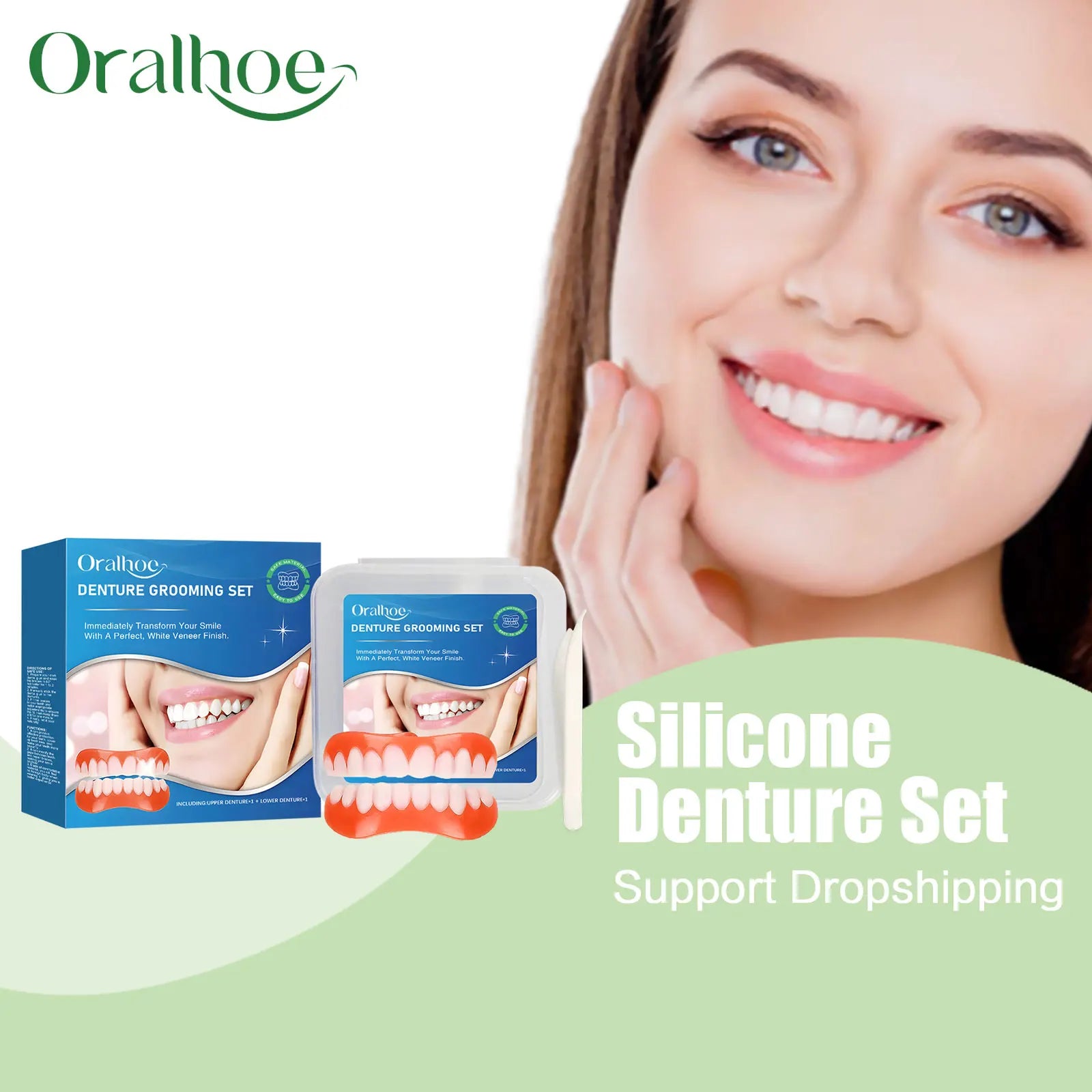 Snap-On Silicone Denture Set for Instant Smile Correction - 1